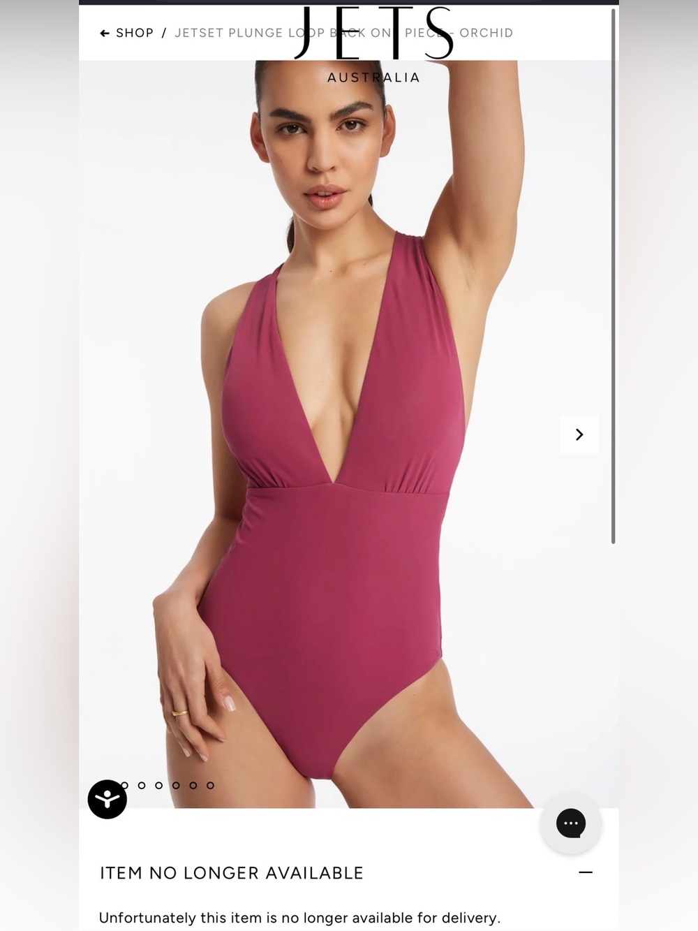 Jets Orchid Plunge One-Piece Swimsuit